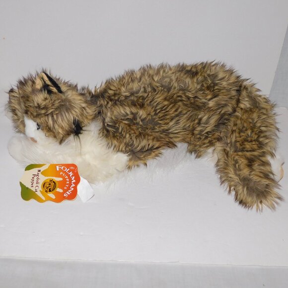 Folkmanis Ragdoll Cat Hand Puppet Brown White Kitty New w Tag - Picture 2 of 10